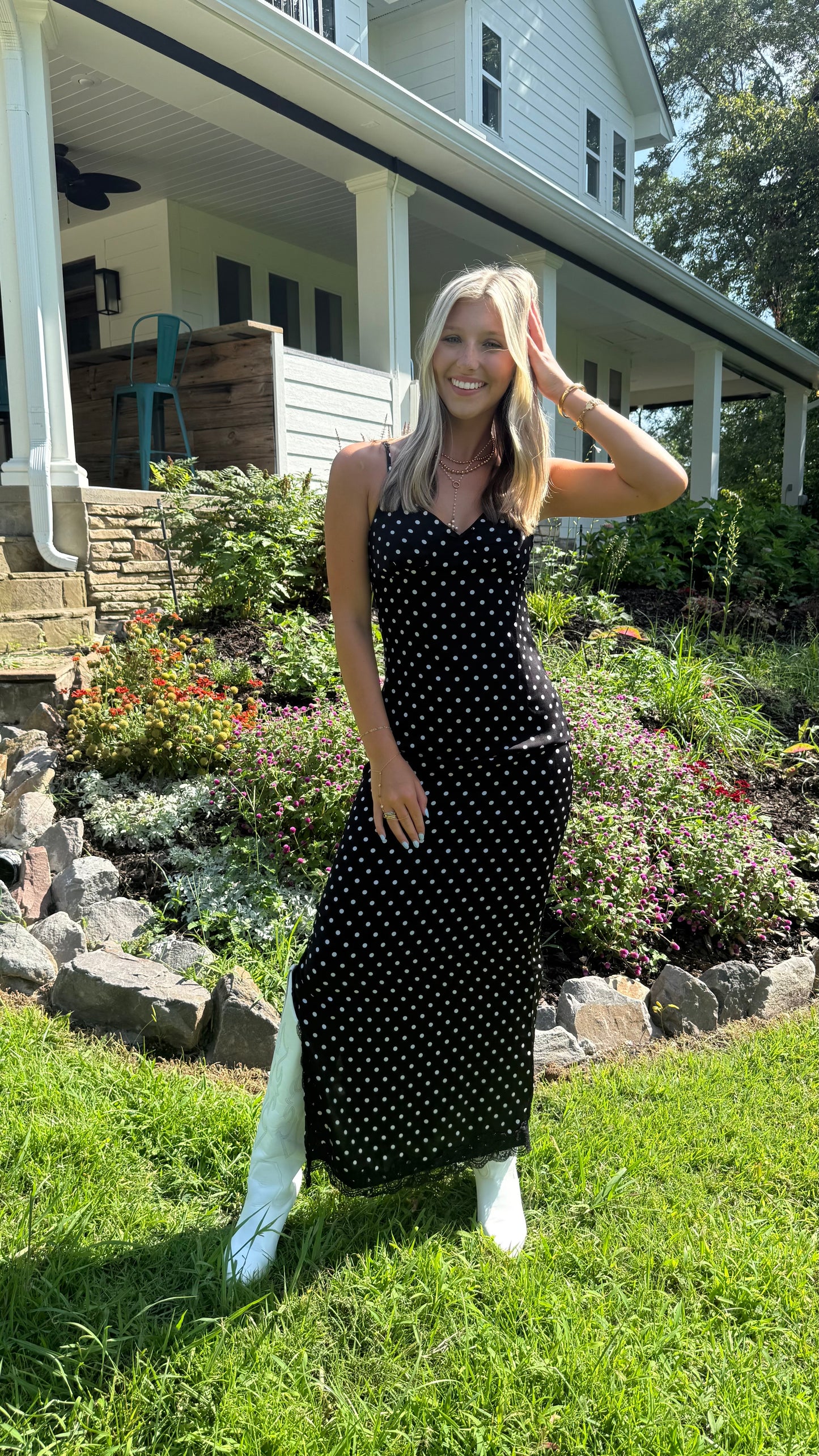 Polka Dot Slip Maxi Dress