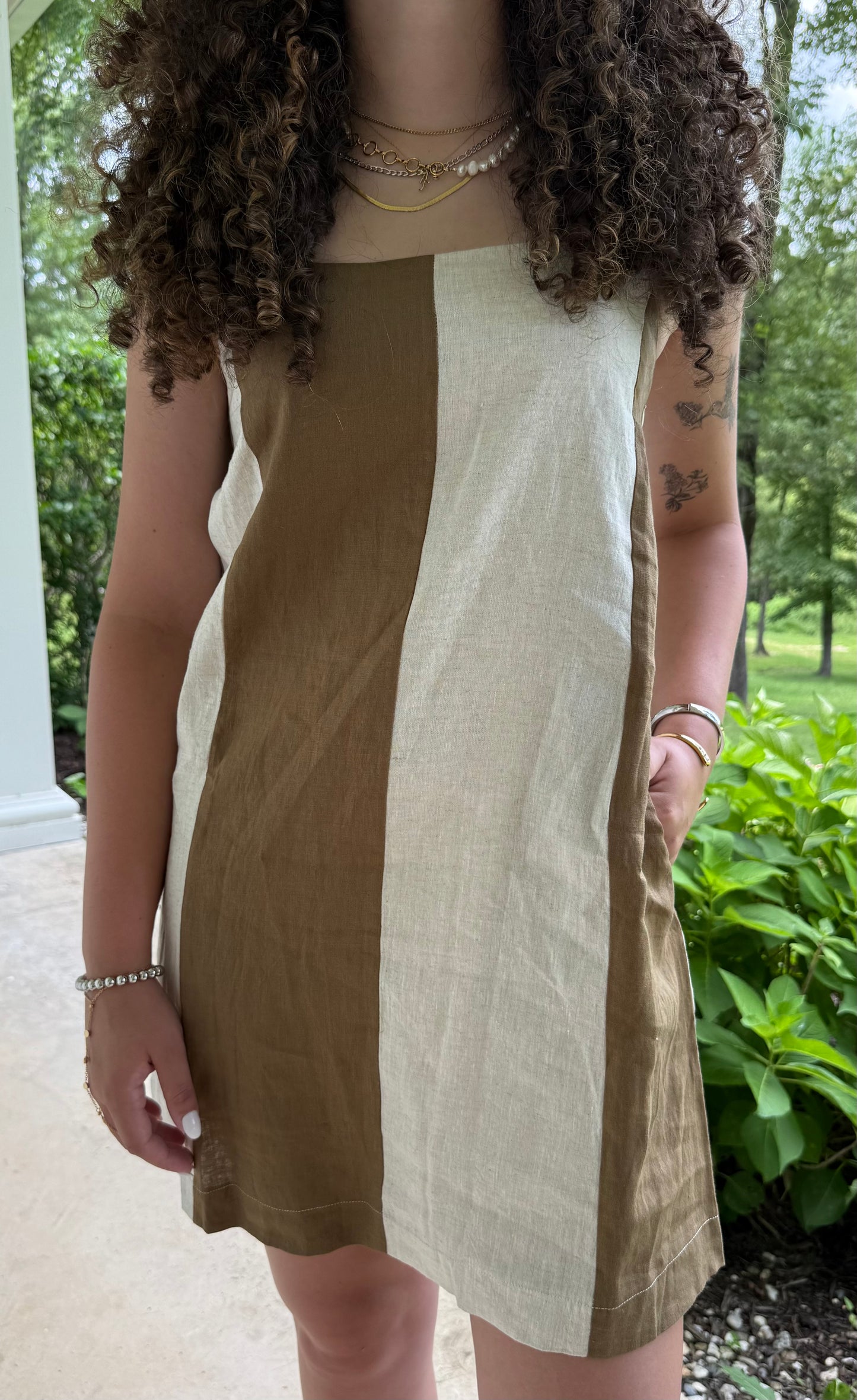 Split Decision Stripe Dress