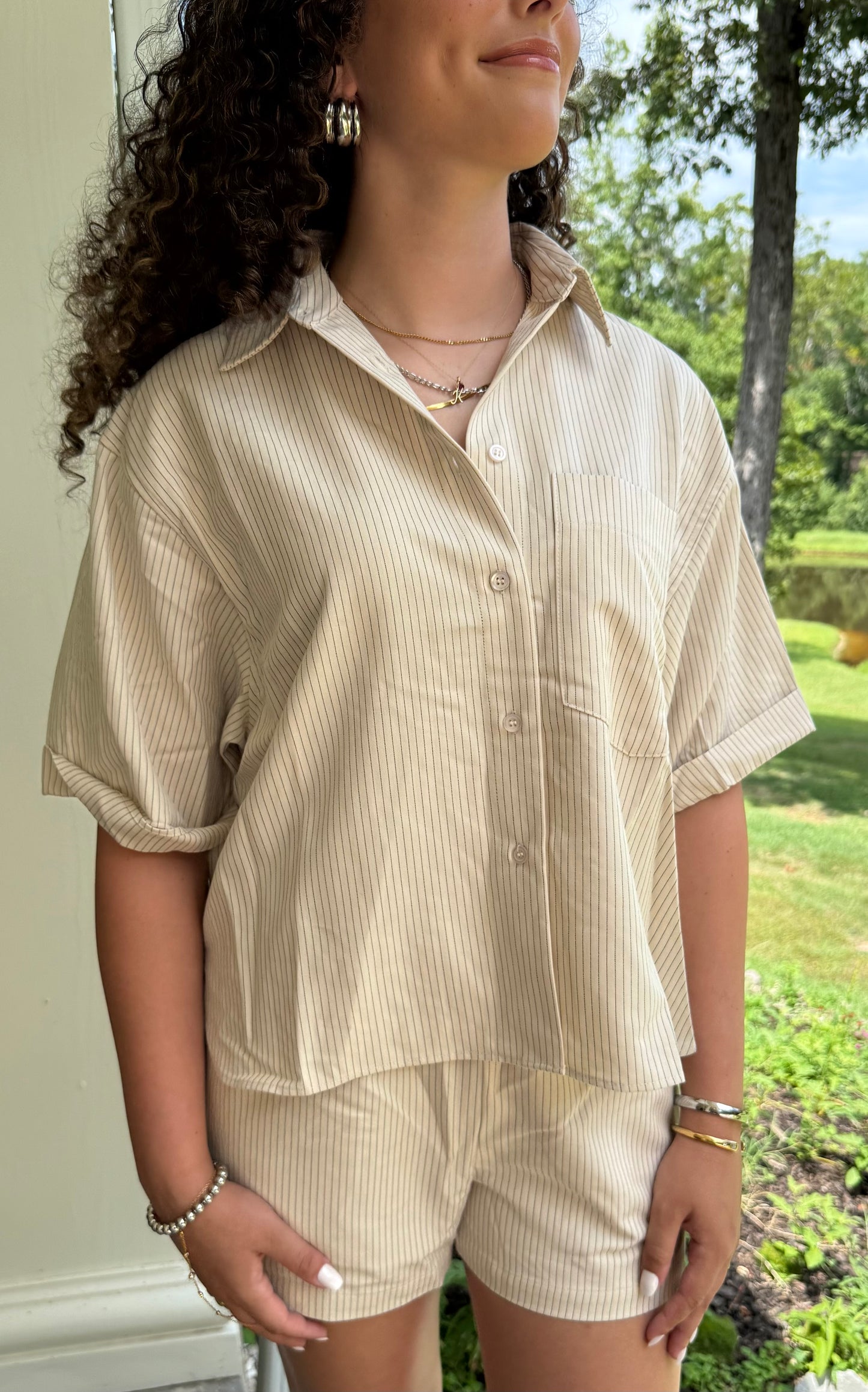 Editorial Stripe Button-Up