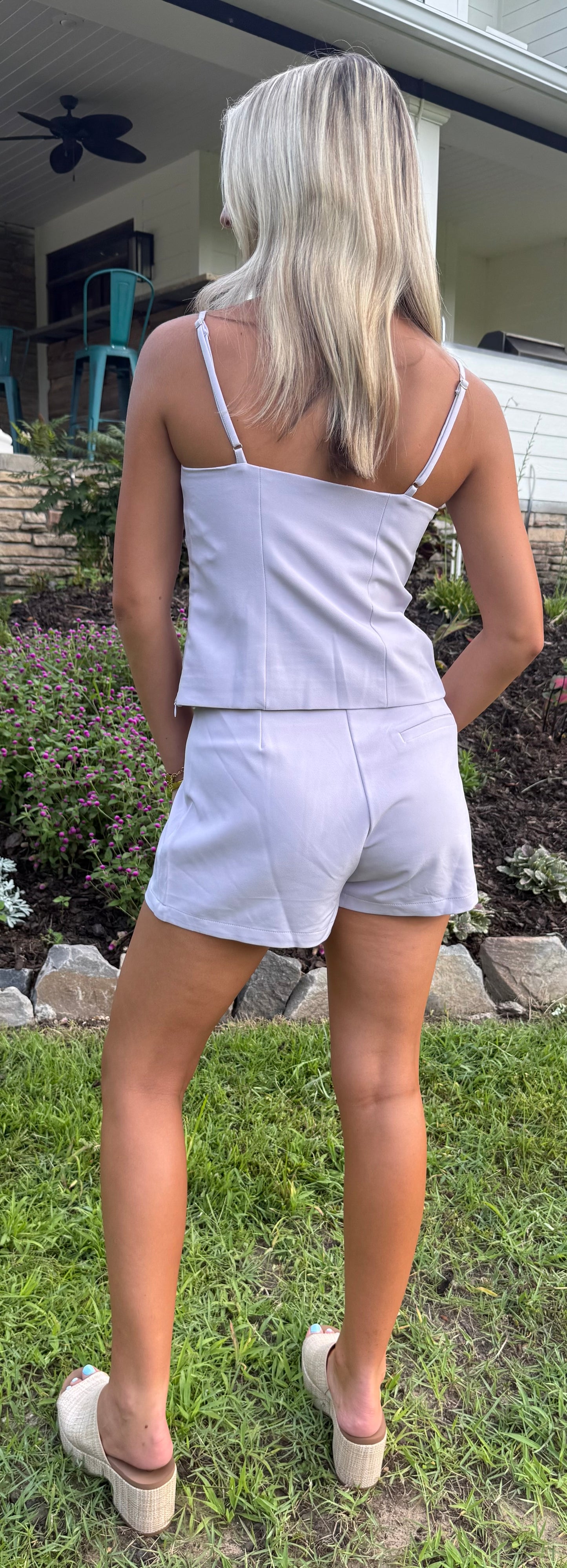 Lavender Luxe Pleated Shorts