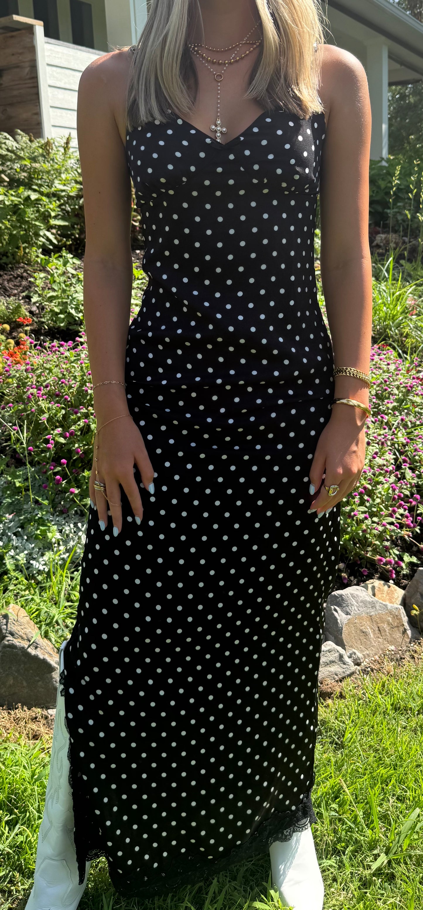 Polka Dot Slip Maxi Dress