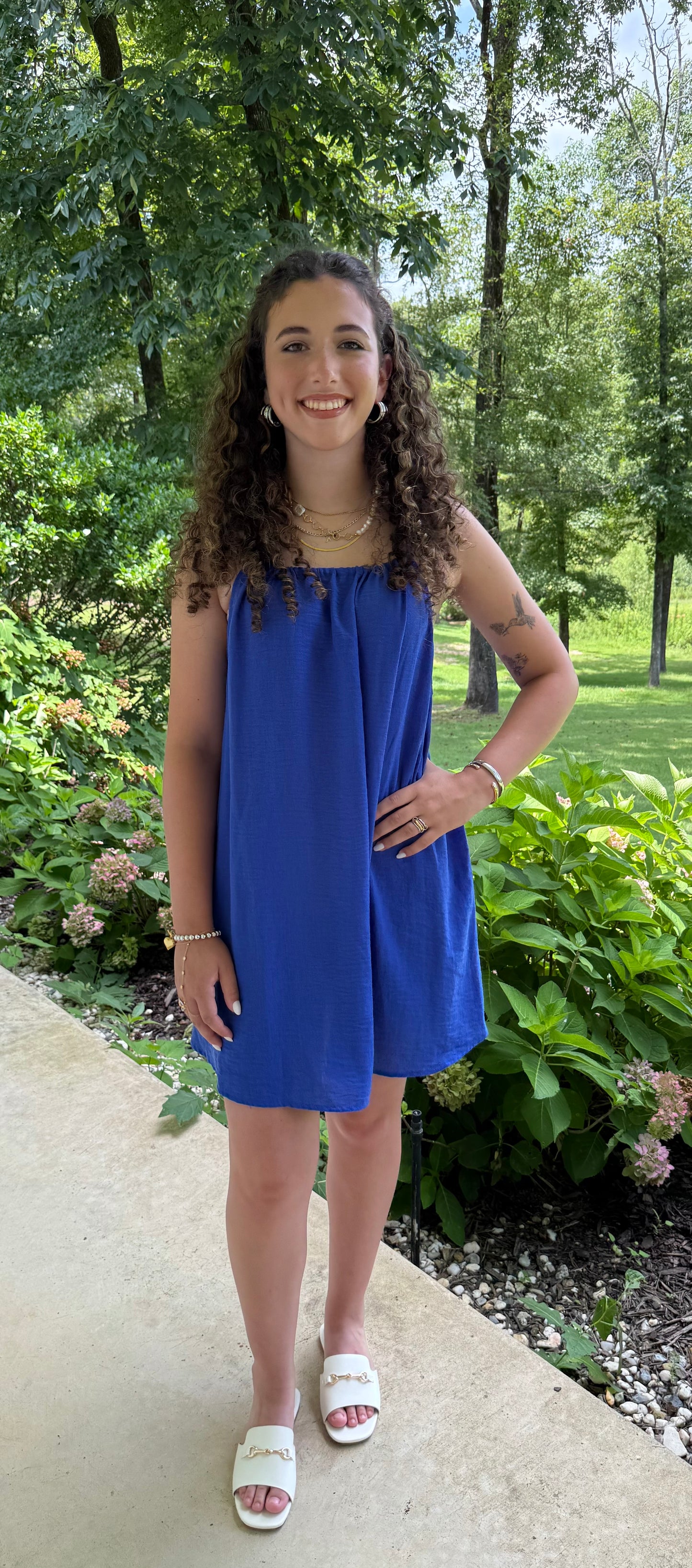 Ocean Eye Tie-Back Dress – Blue Summer Mini