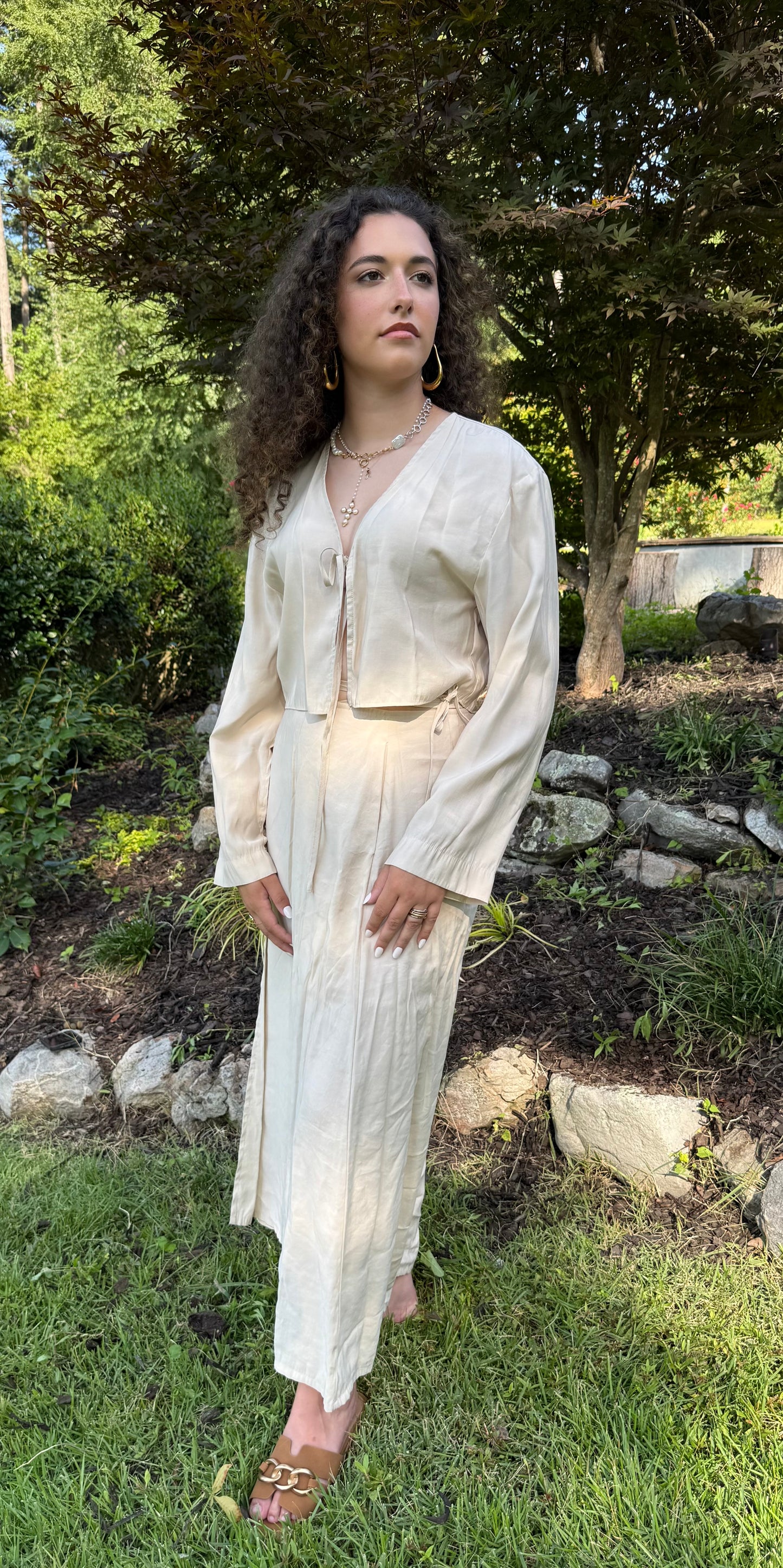 Soft Focus Tie-Front Blouse