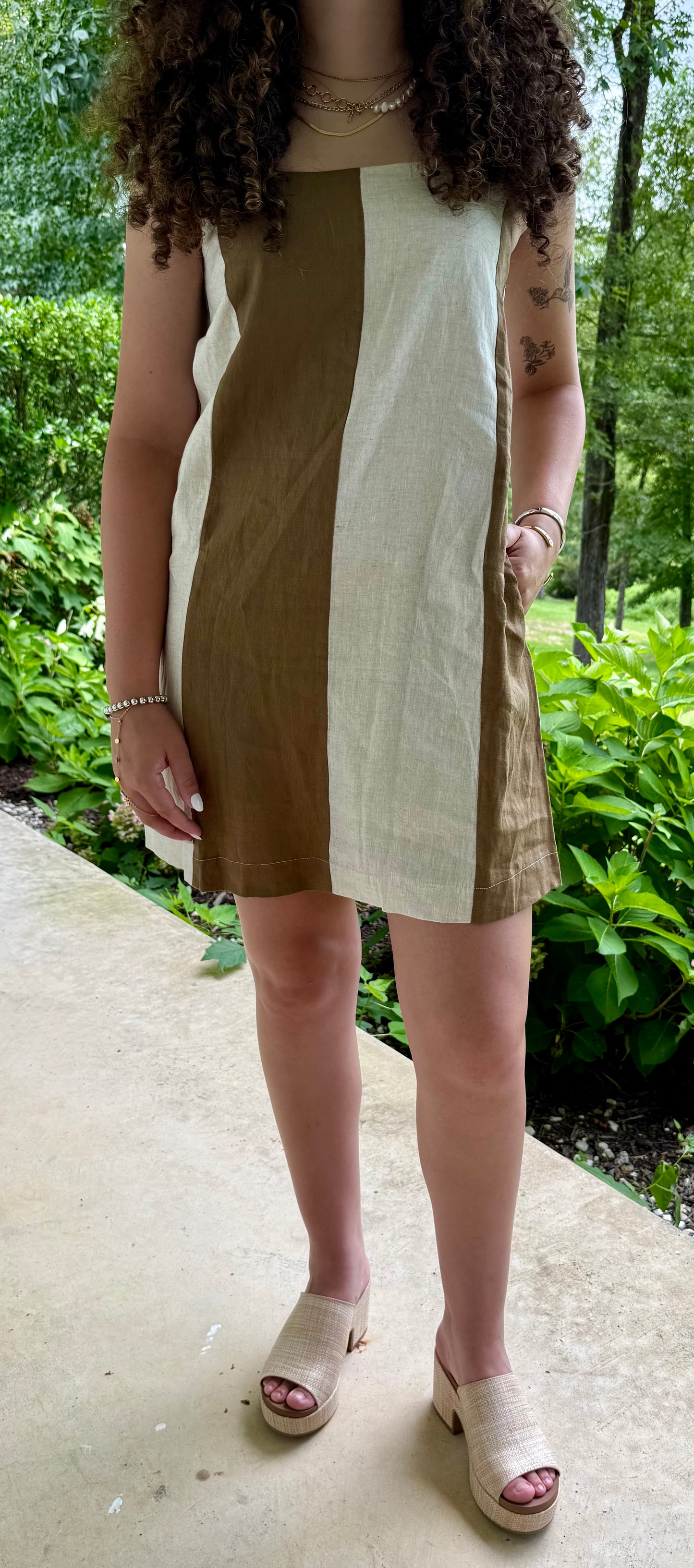 Split Decision Stripe Dress