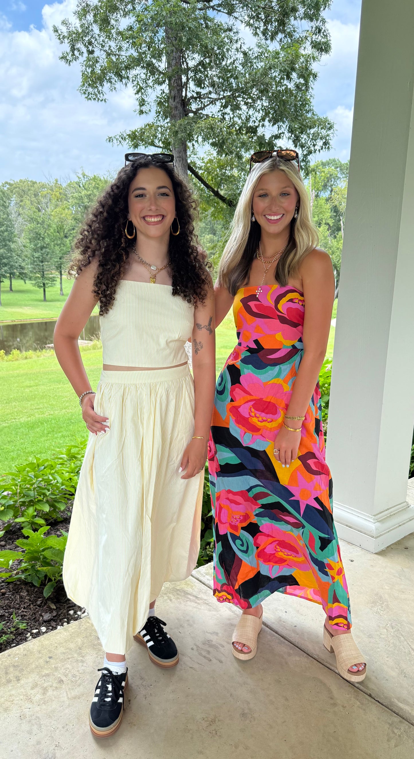 Island Daydream Dress Tropical Linen Strapless Maxi