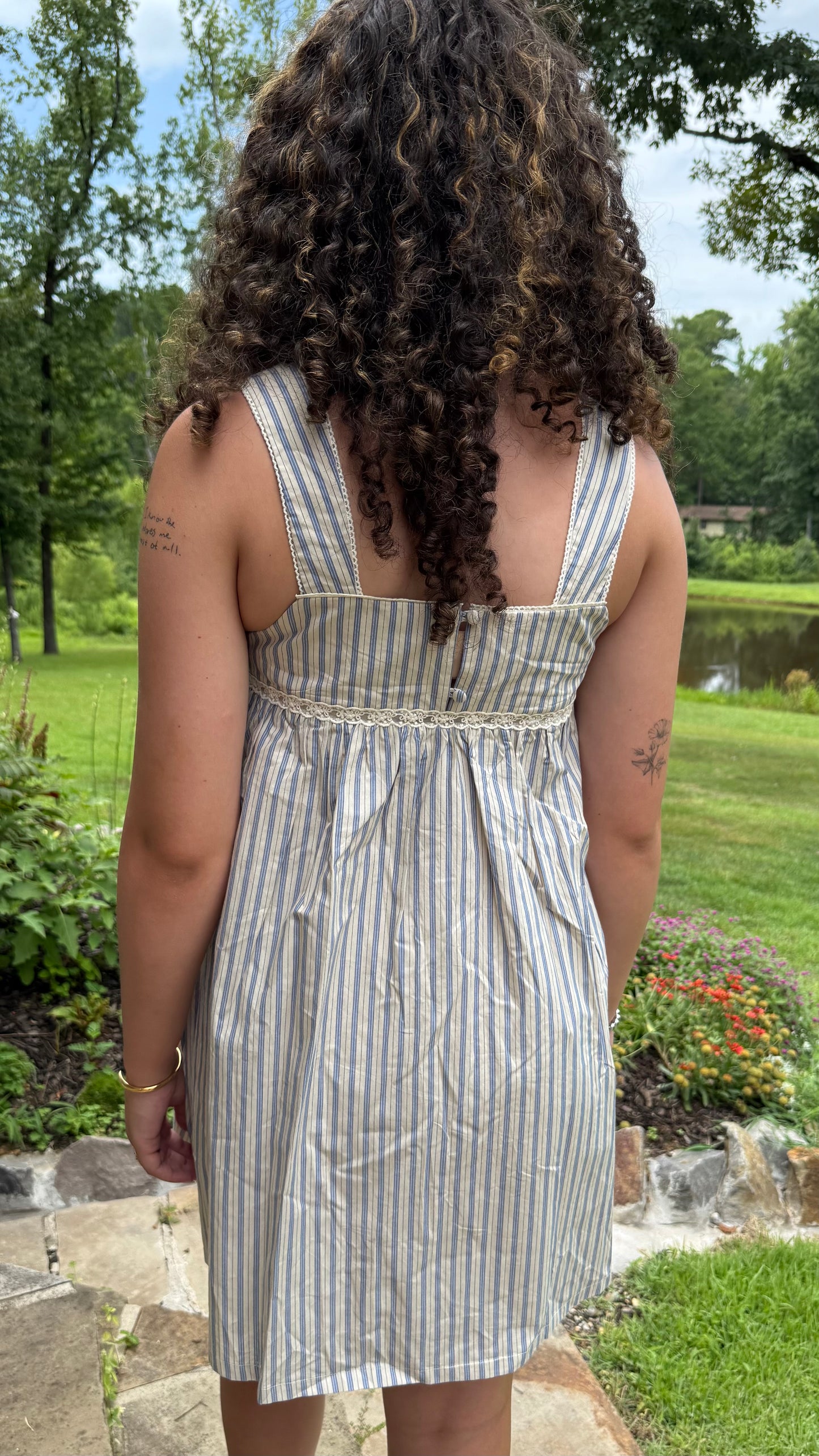 Seaside Stroll Mini Dress – Blue Summer Dress