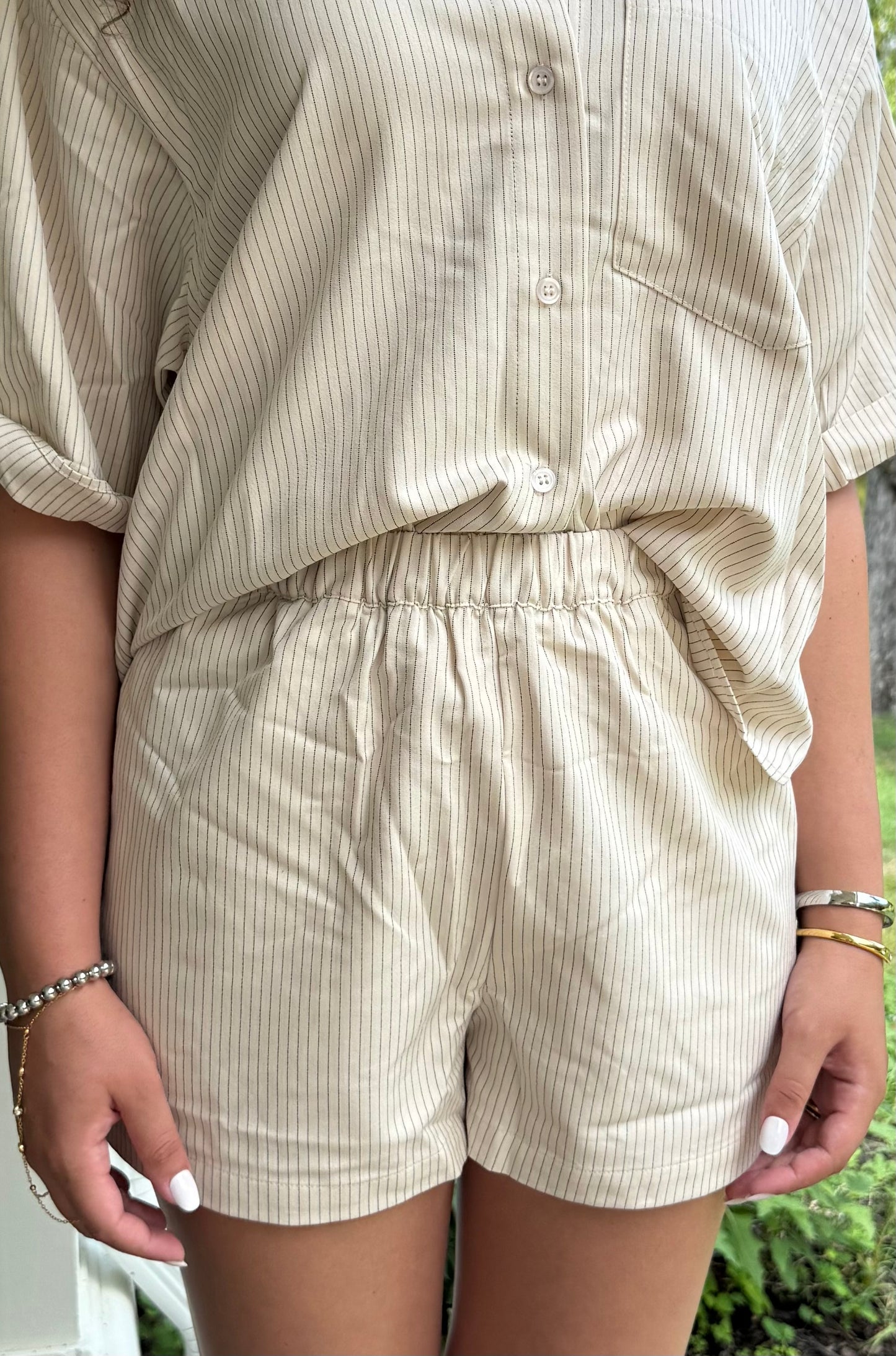 Editorial Stripe Shorts