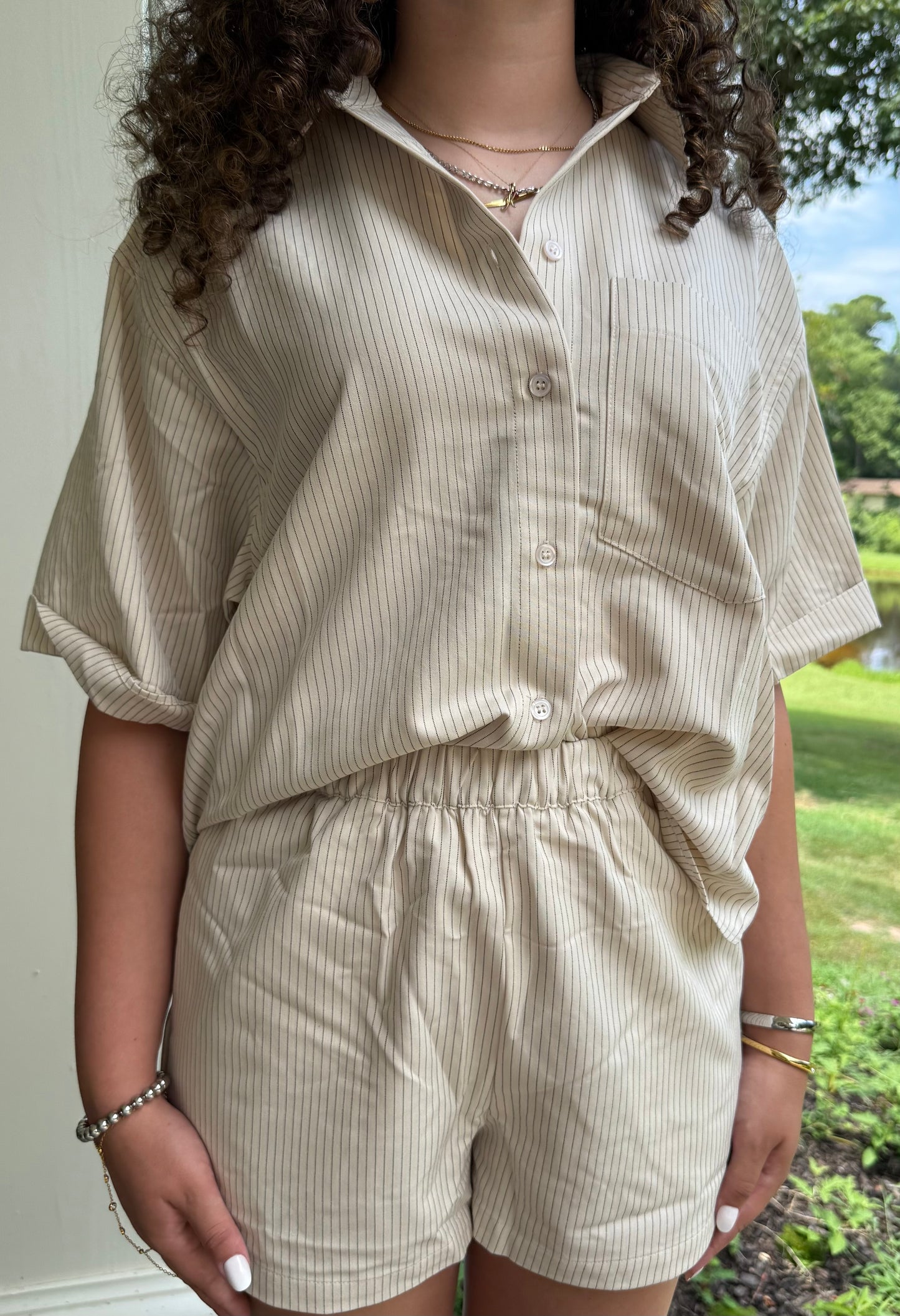 Editorial Stripe Button-Up