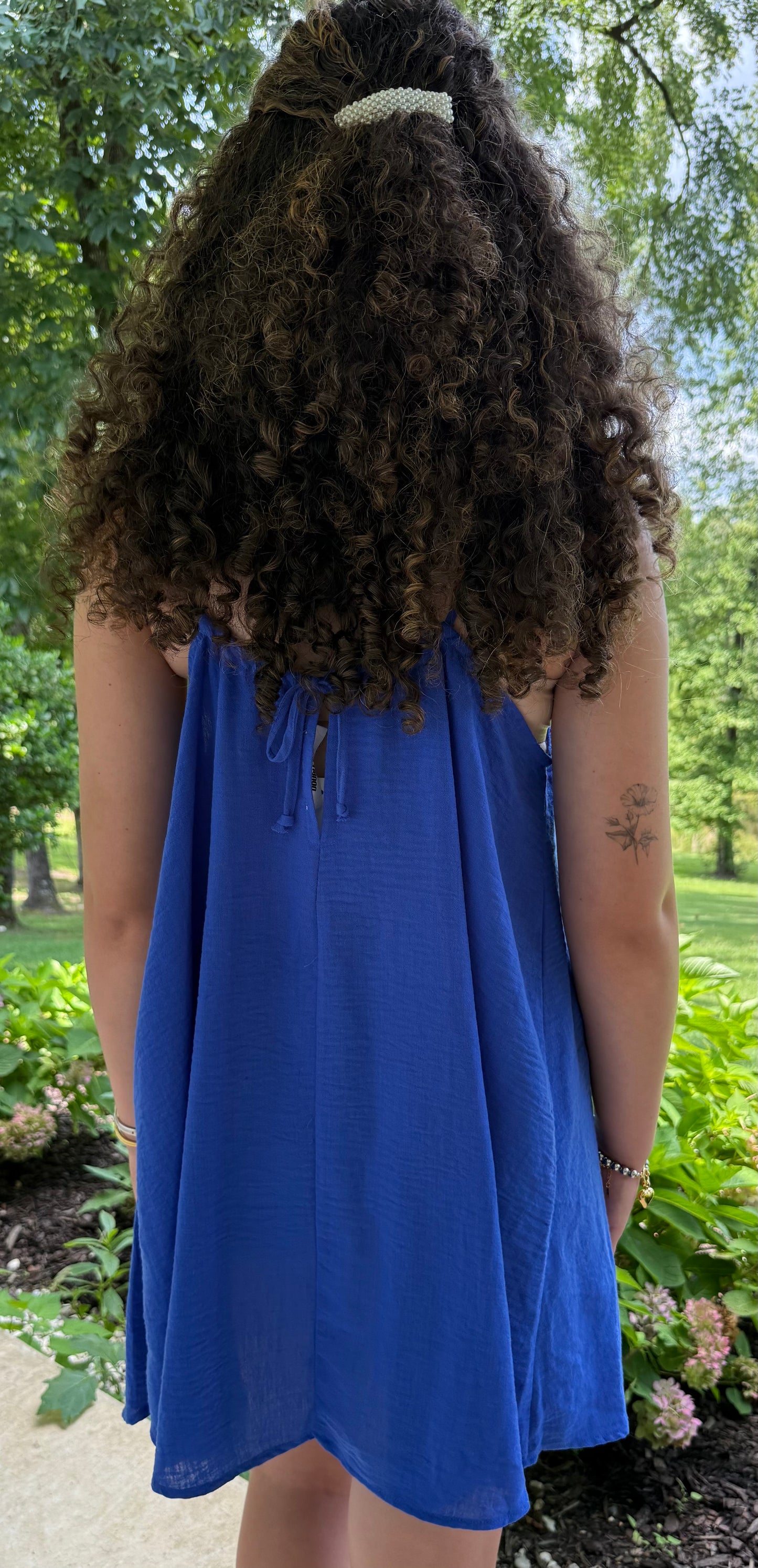 Ocean Eye Tie-Back Dress – Blue Summer Mini