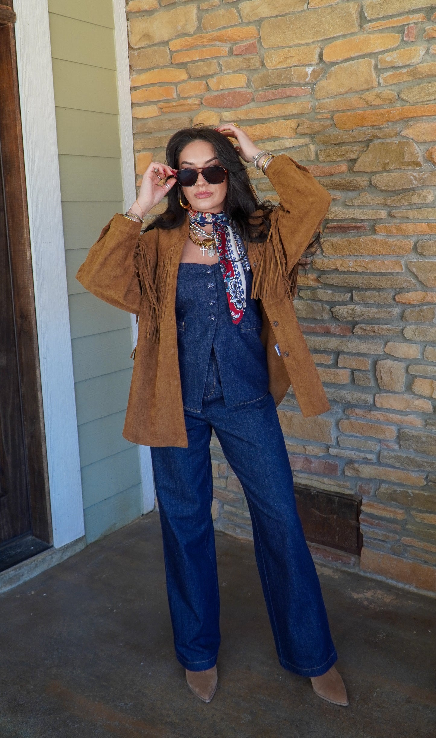 High-Waisted Straight Flare Jeans