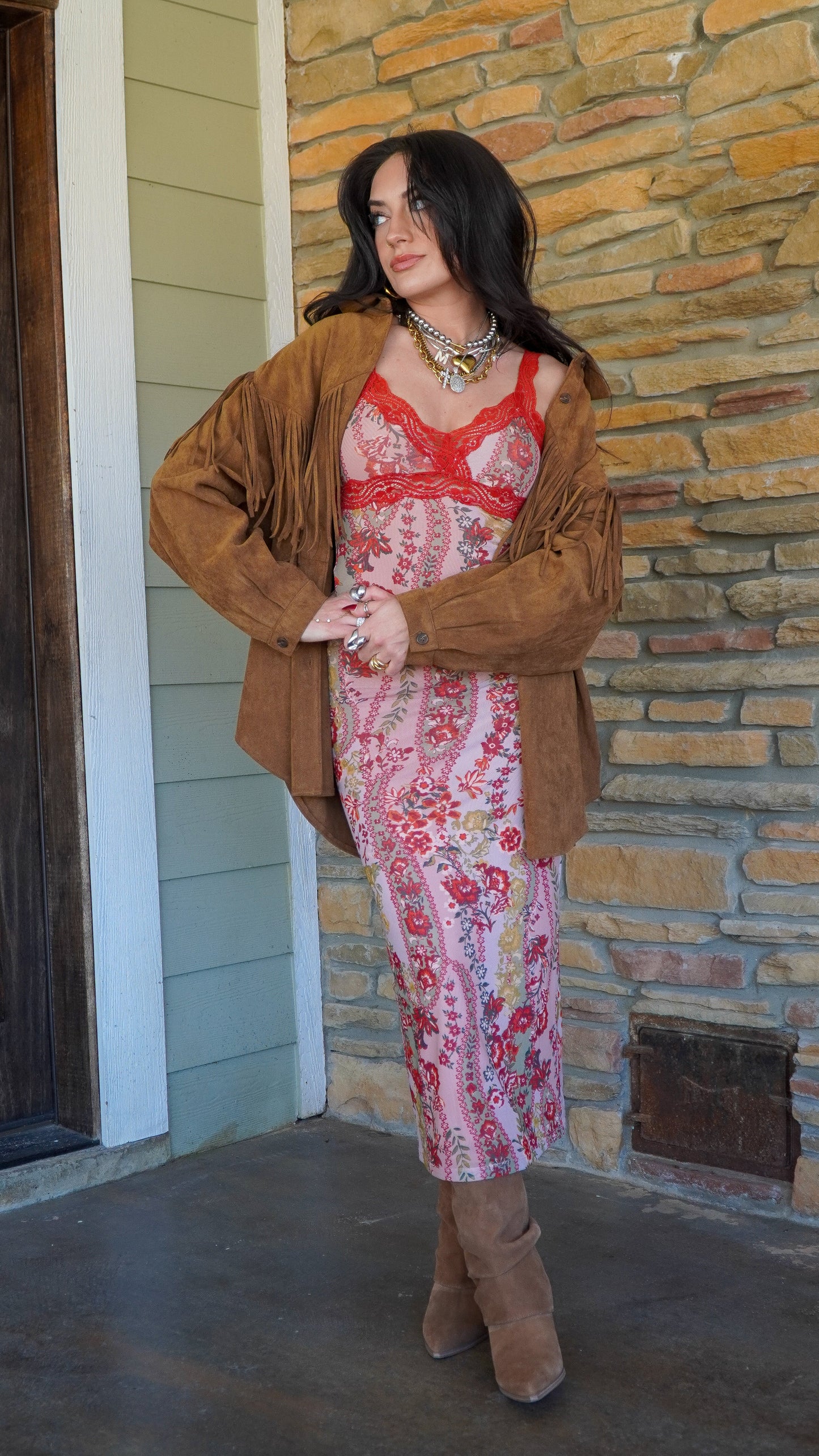 Oversized Suede Fringe Jacket