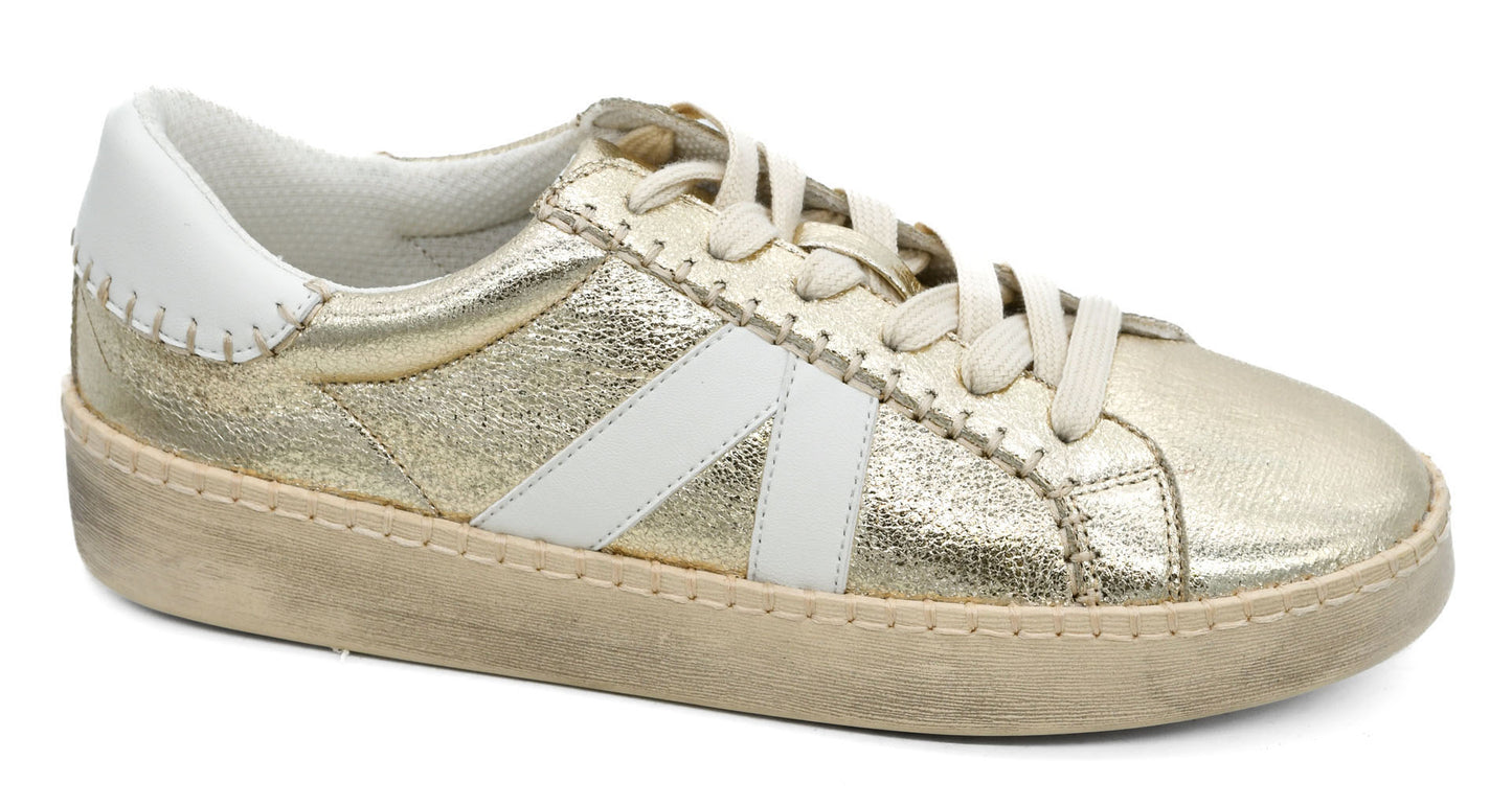 Gold Crinkle Metallic Sneakers