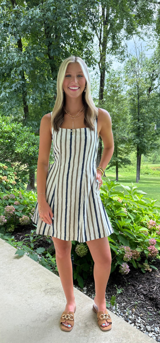 Harbor Side Dress Breezy Midi Dress with Side Slit Detail