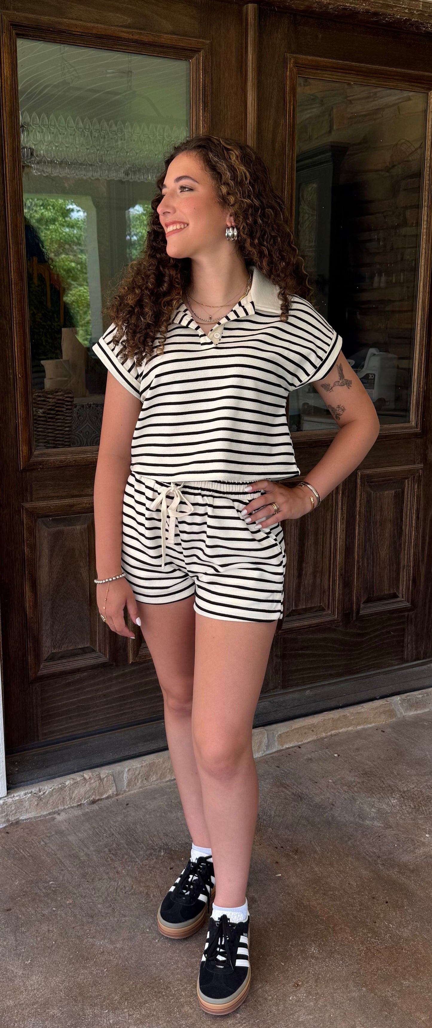 Sail Away Set- Knit Polo & Shorts Lounge