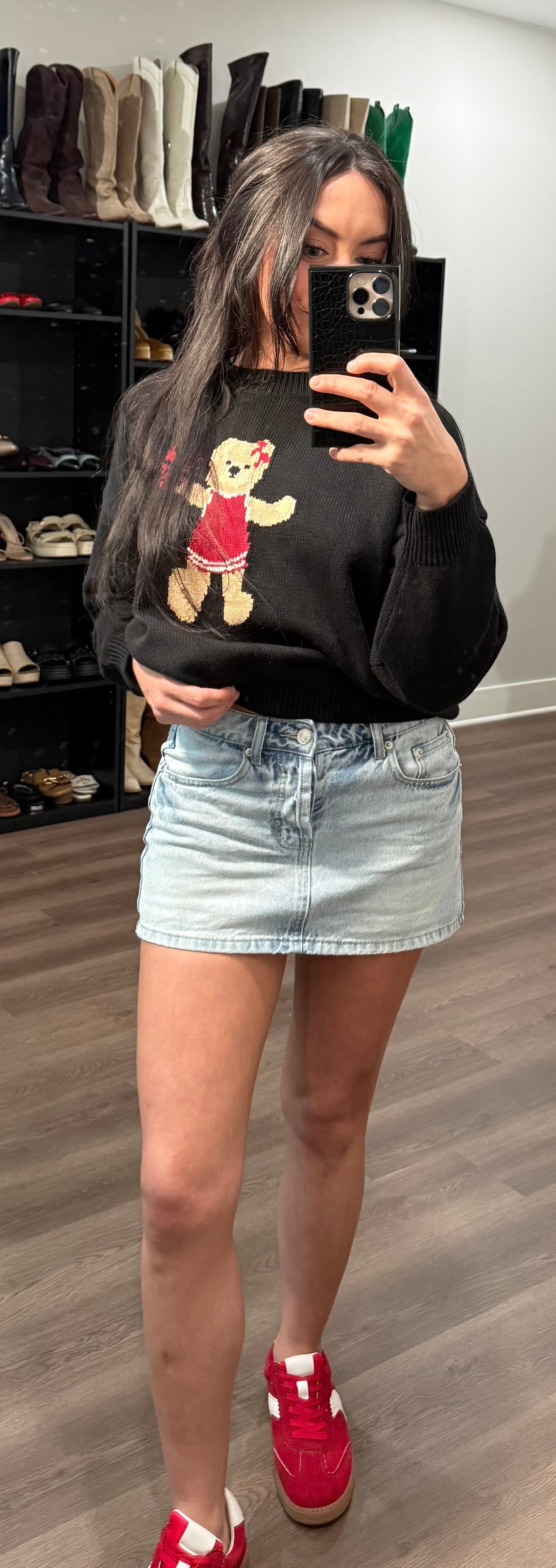 Light Washed Denim Mini Skirt