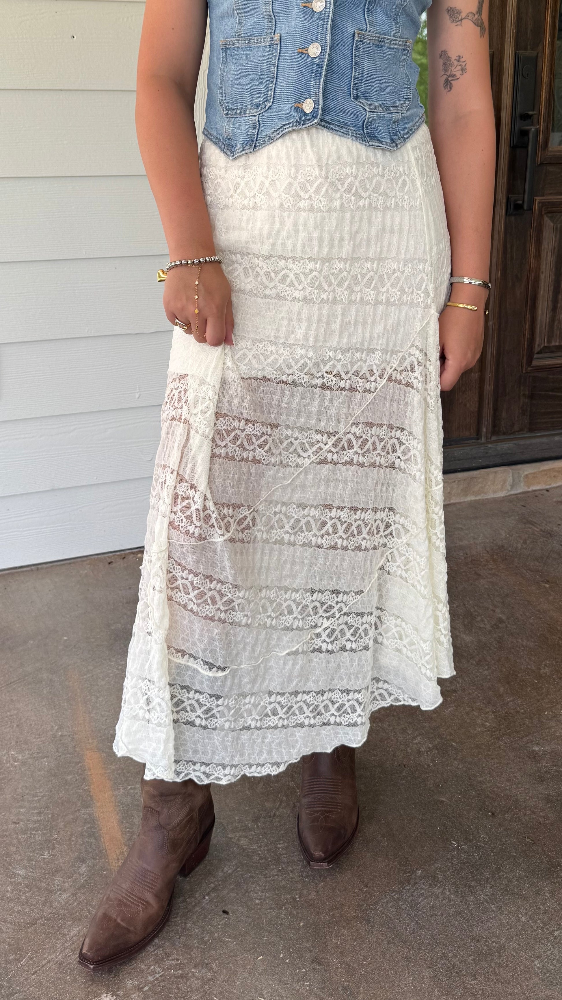 Fields of Lace Maxi Skirt – Boho Romantic Style