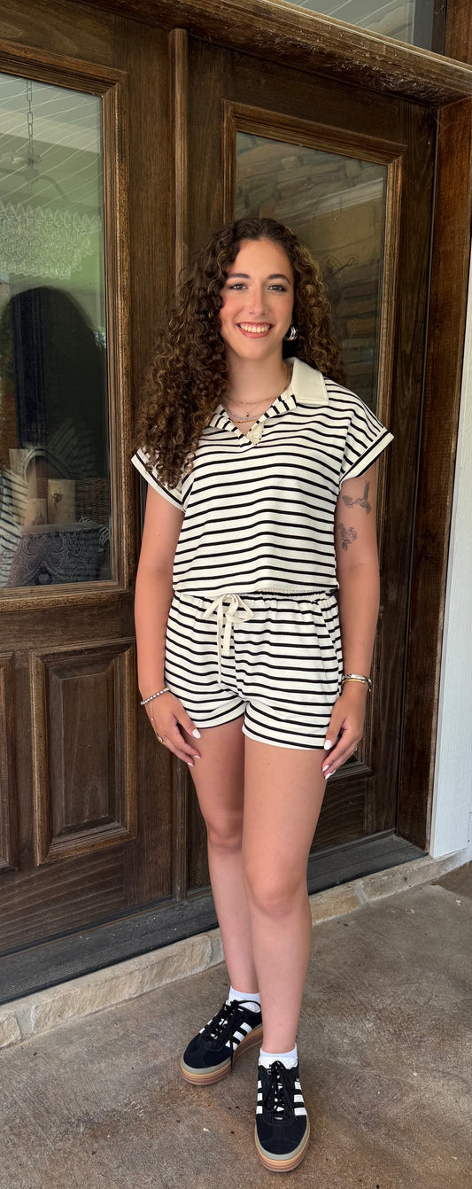Sail Away Set- Knit Polo & Shorts Lounge