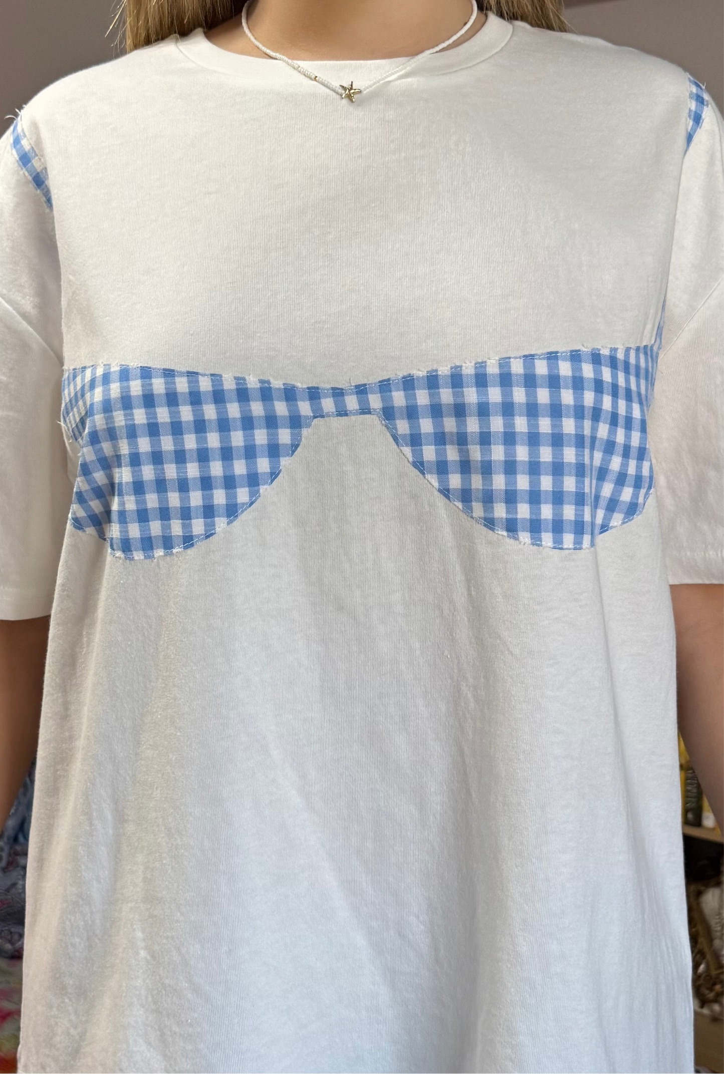 Gingham Bikini Top T-Shirt