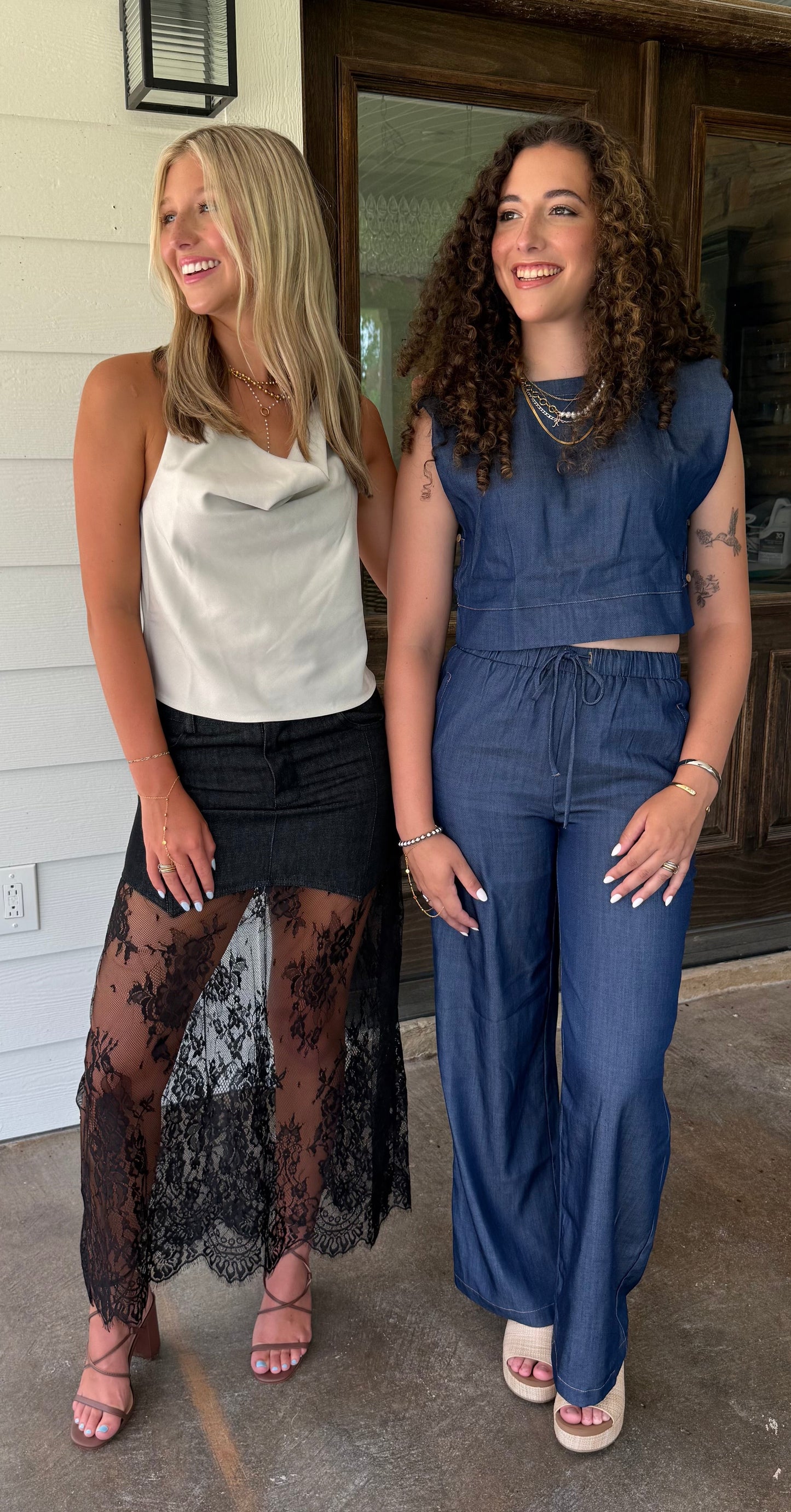 Chambray Cap Sleeve Top