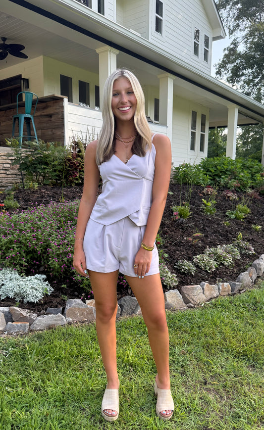 Lavender Luxe Pleated Shorts