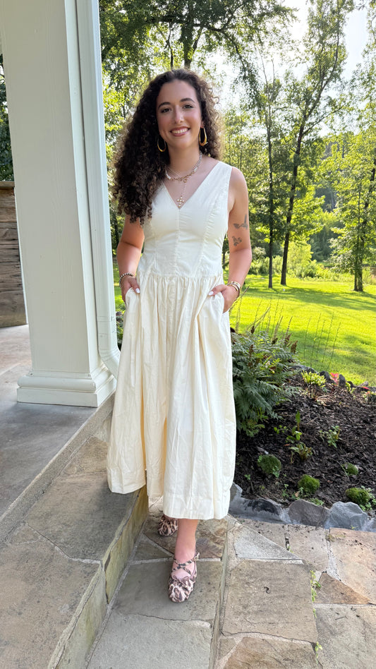 Whispering Garden Dress | Romantic Cotton Midi