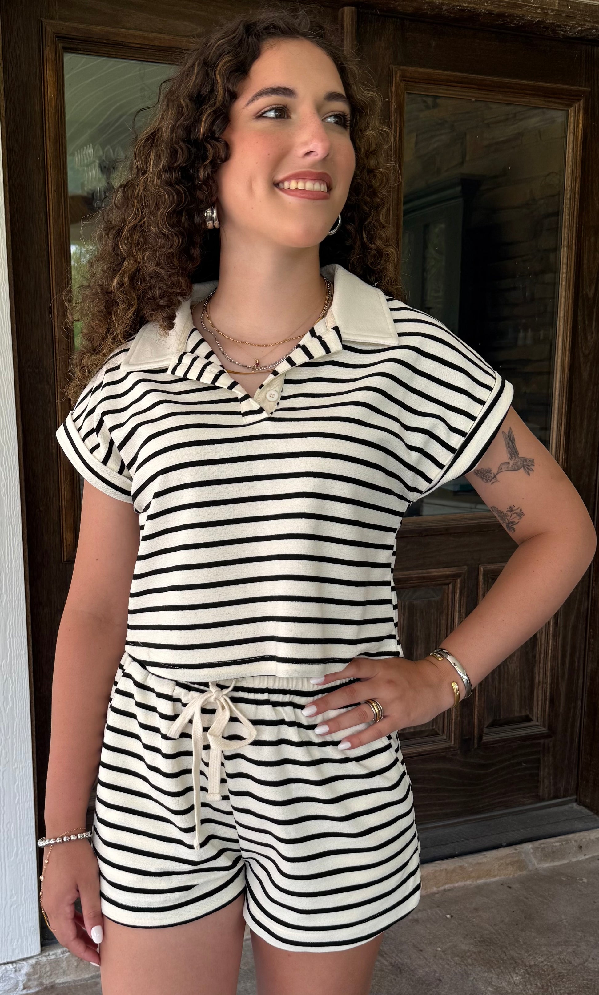 Sail Away Set- Knit Polo & Shorts Lounge