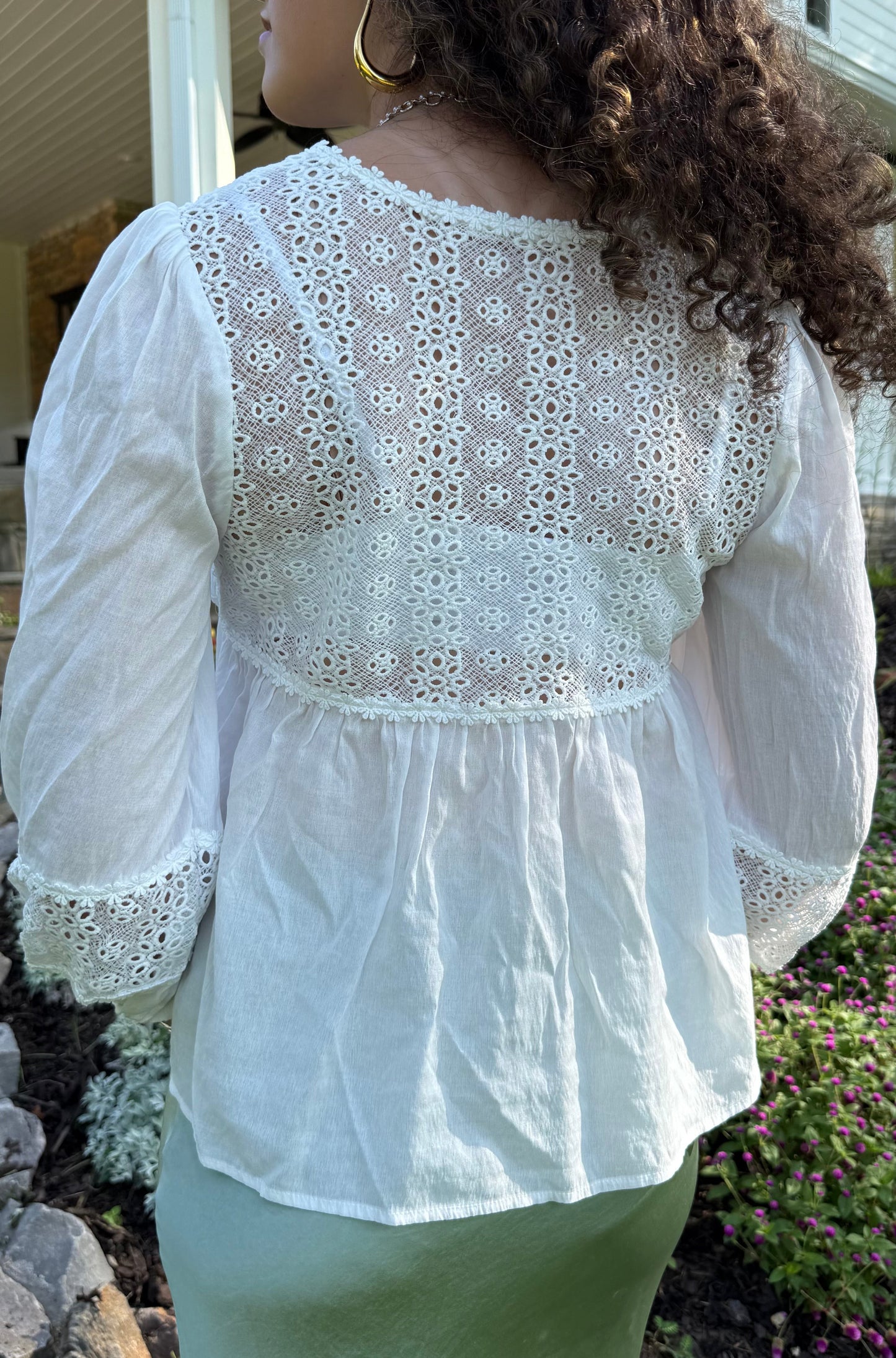 Eyelet Lace Embroidered Blouse