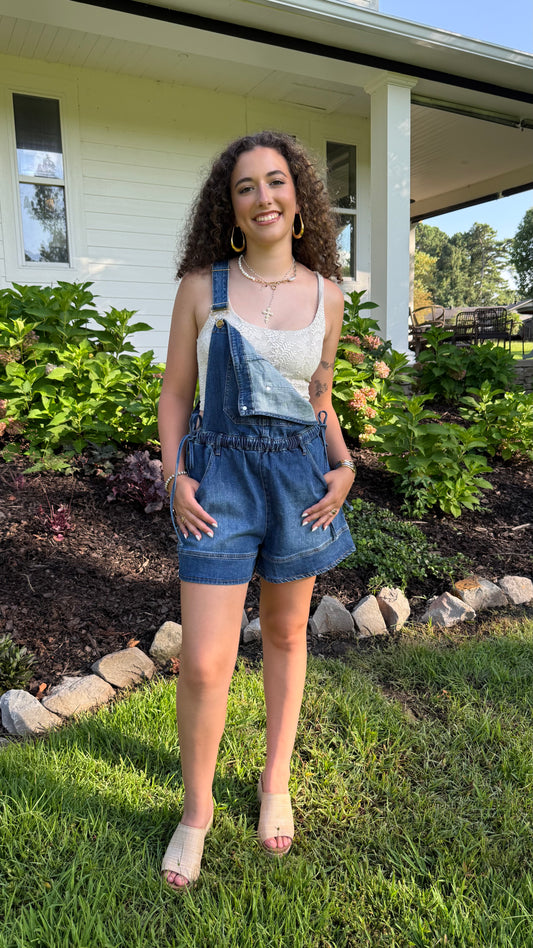 Homegrown Honey Overalls | Denim Shortalls Holly Bleu