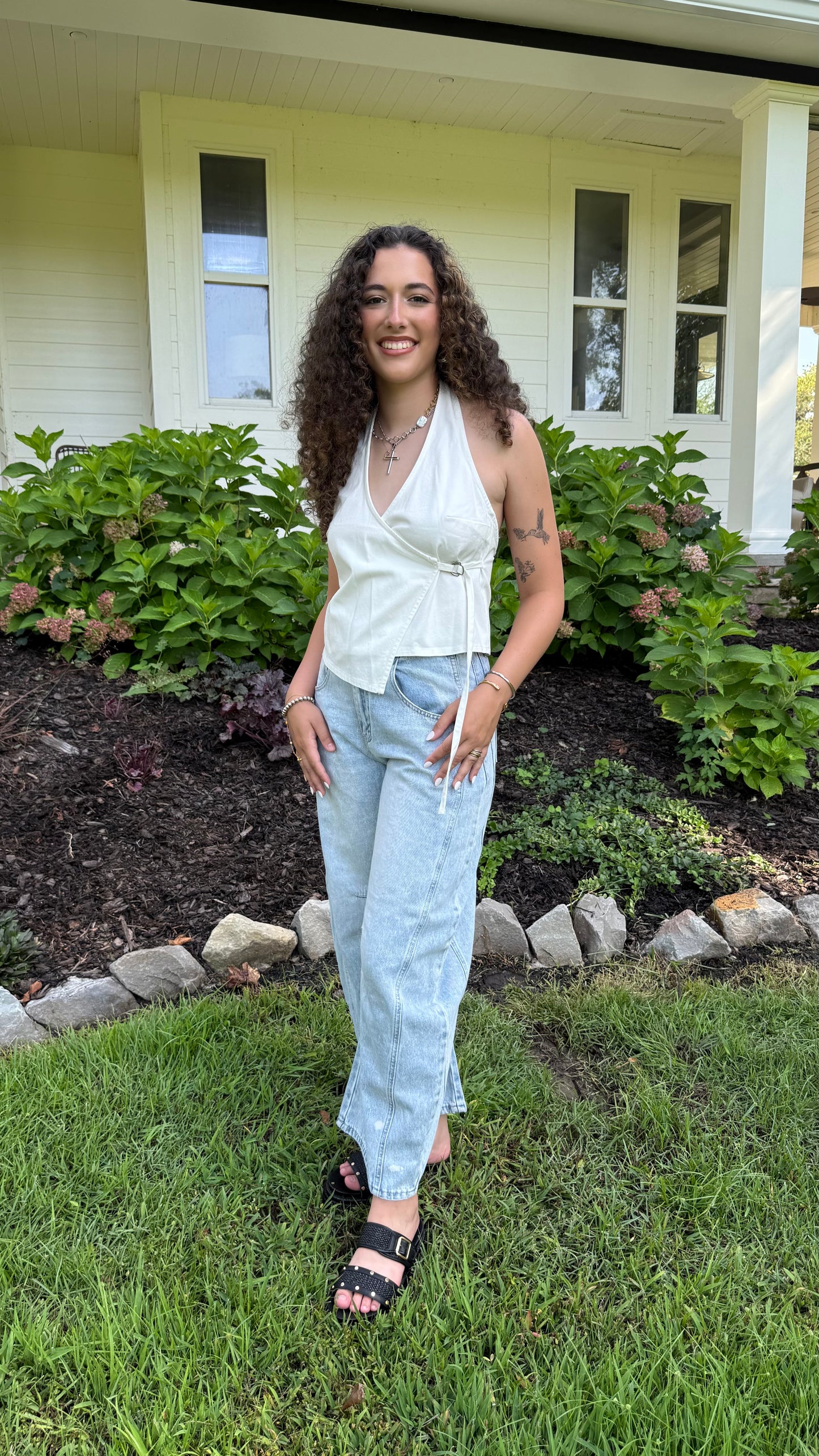 Halter Top With Buckle Detail