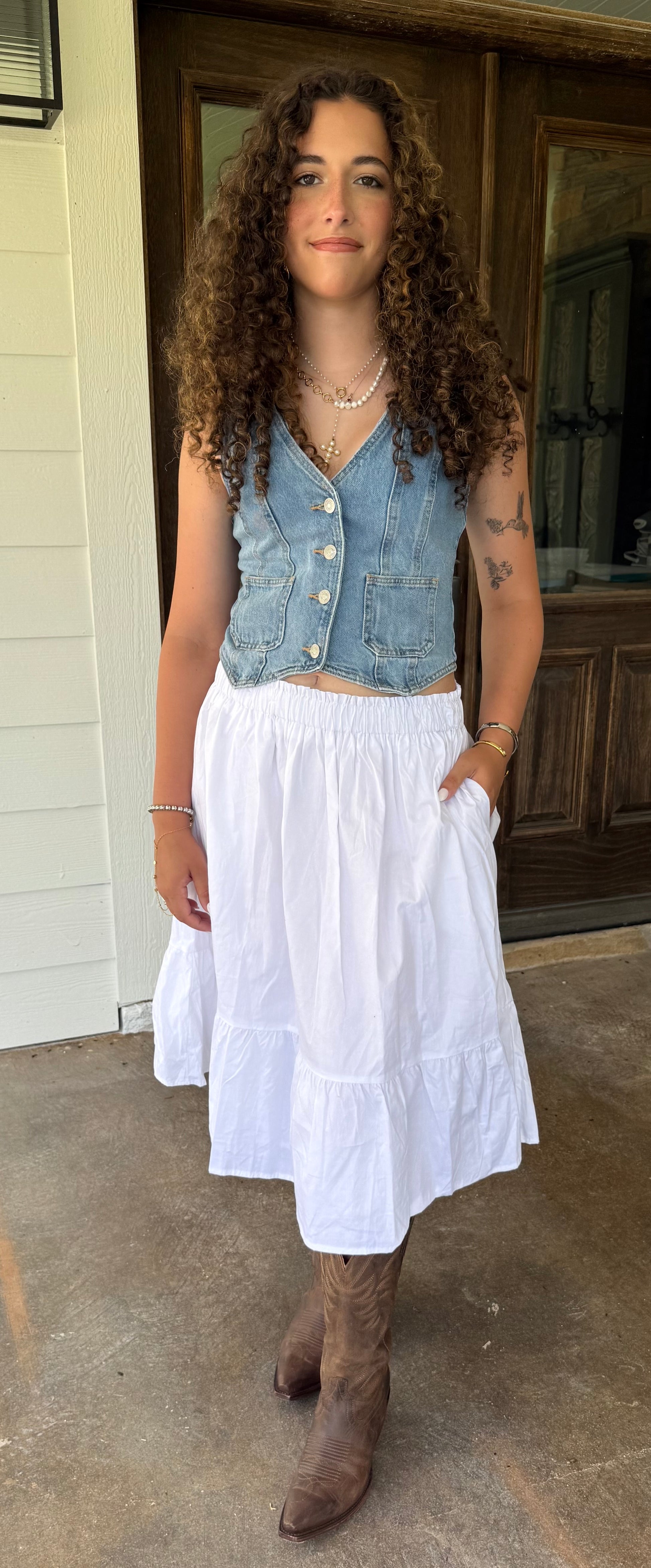 Sun-Drenched Convertible Dress – White Midi
