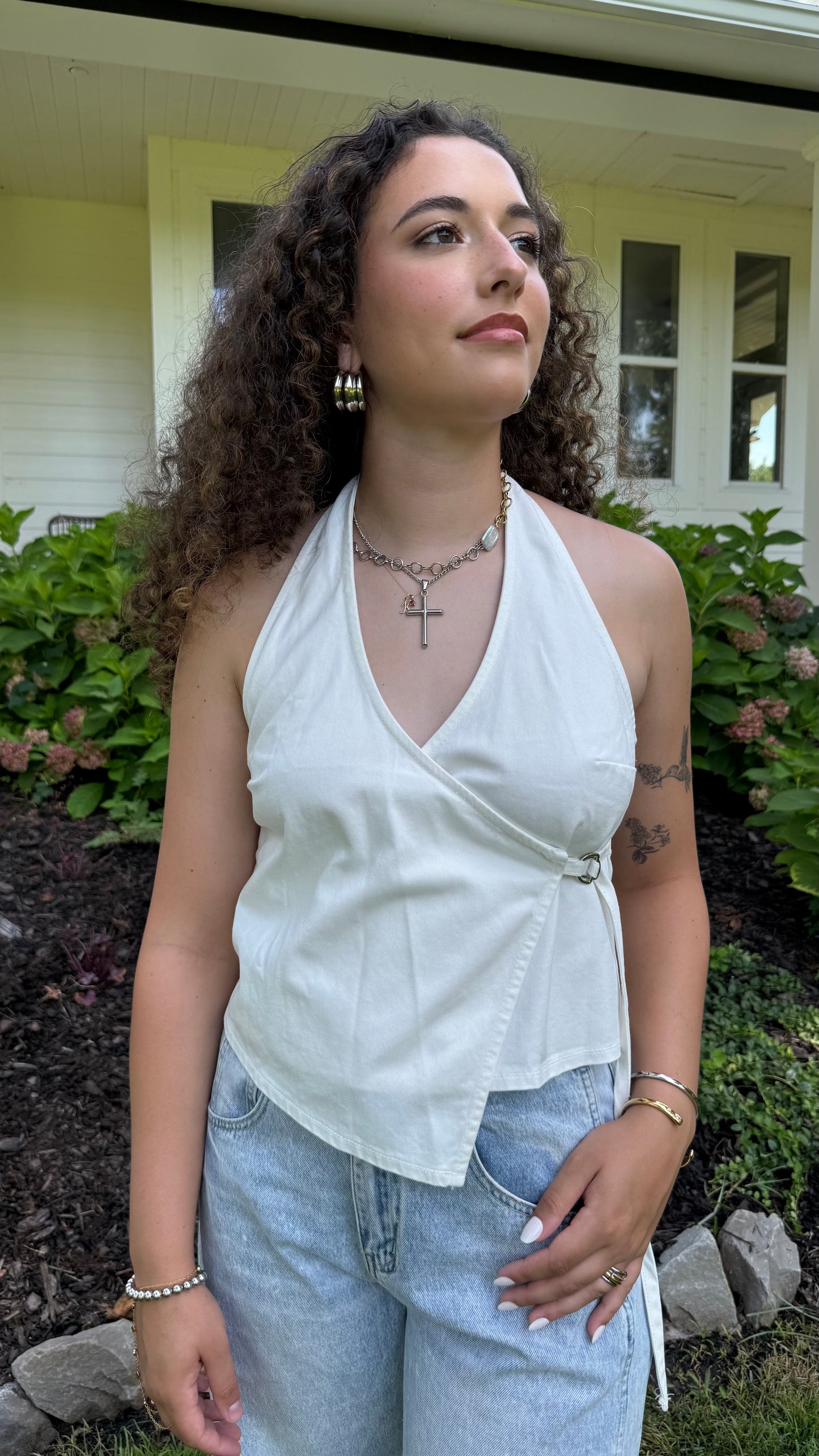 Halter Top With Buckle Detail