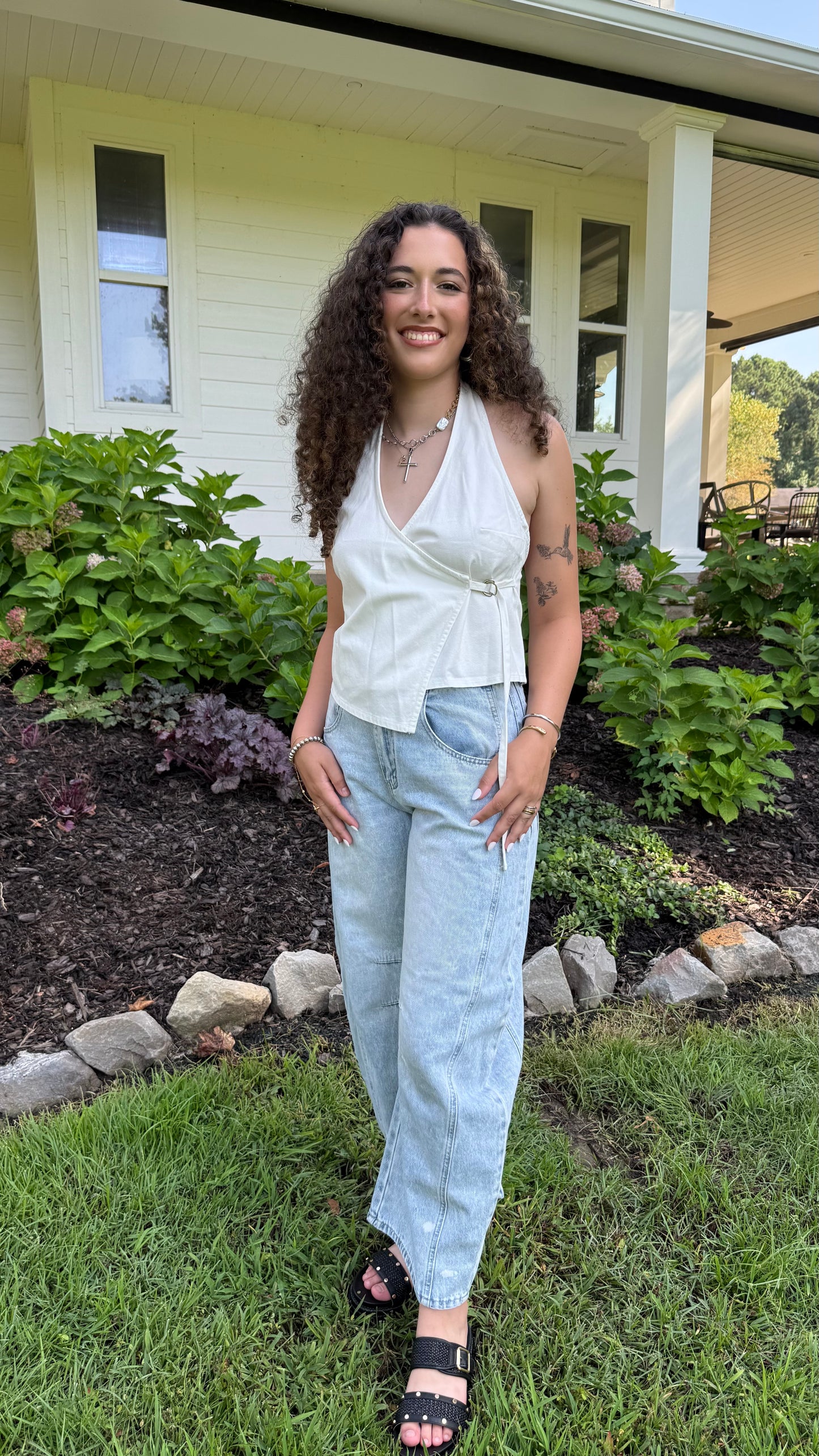 Halter Top With Buckle Detail