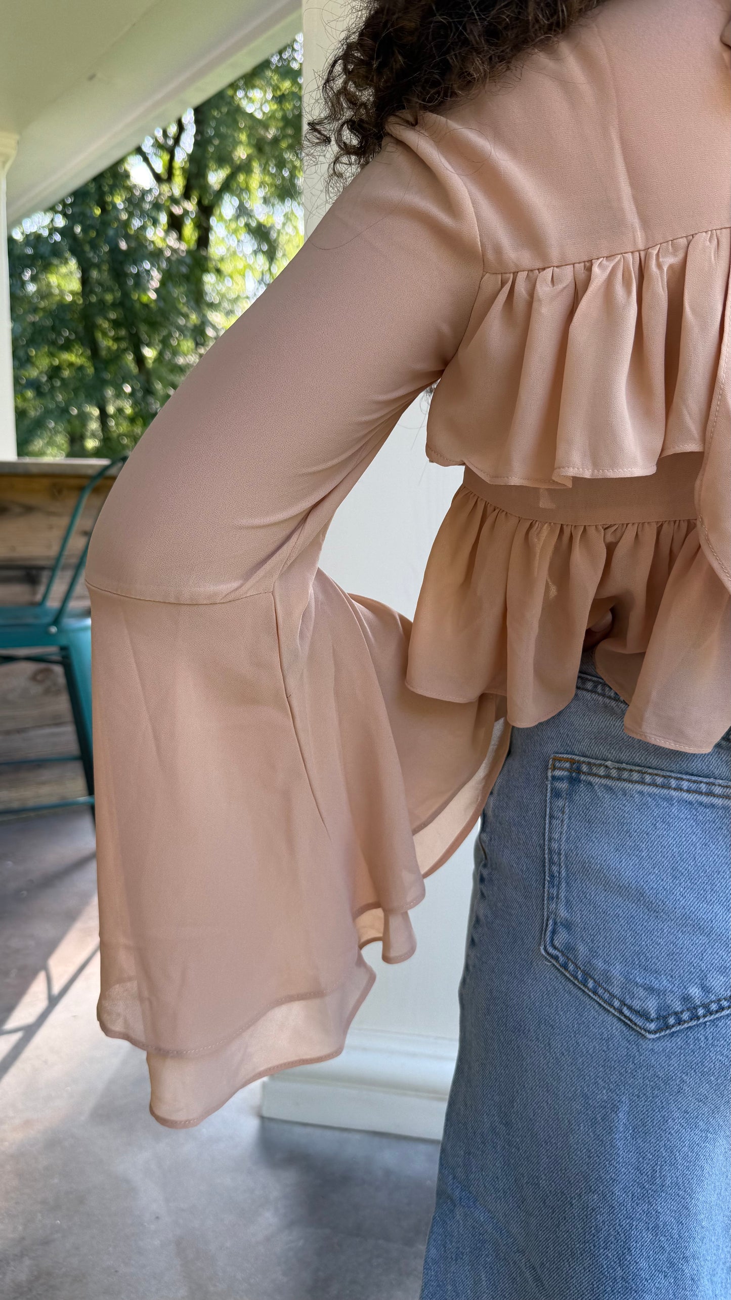 Flounce Ruffle Tiered Blouse